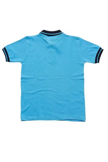 rednelax Navy Blue Collared Turquoise Short Sleeve Solid Color 6-17 Years Old Children's School Lakos T-Shirt Polo Neck T-Shirt