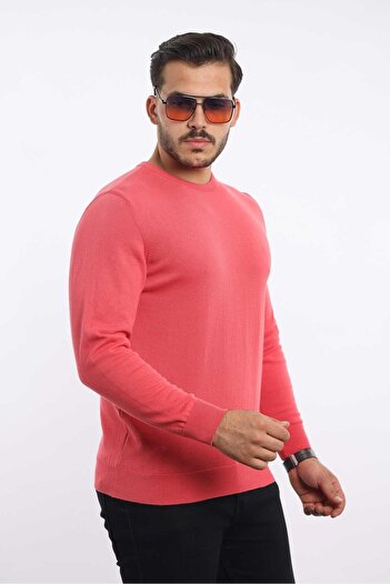 rugatchi Men's Crew Neck Classic Plain Knitwear — 100% Cotton, Stylish & Comfortable Sweater