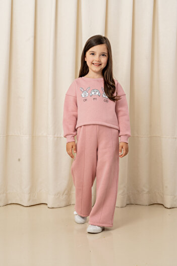 e-çocuk Girl's Oh My God Rabbit Printed 2-Piece Set - 6305/6306