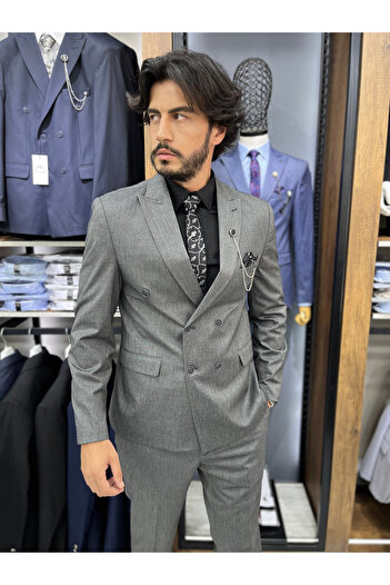 Twenhil Slim Fit Double Breasted Suit