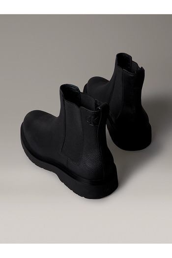 Calvin Klein Erkek Marka Logolu Kalın Tabanlı Elastık Bağcıklı Günlük Kullanıma Uygun BLACK Sneaker