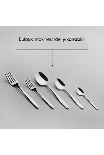 Nehir Sahra Plain Cutlery Set 6 Person 36 Pieces