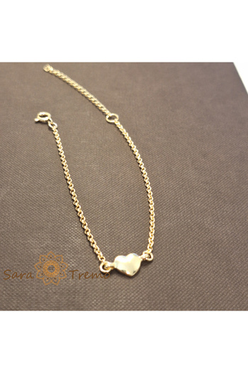 saratremo Amoria bracelet – 18K gold plated, 18+5 cm, with heart, Brazil