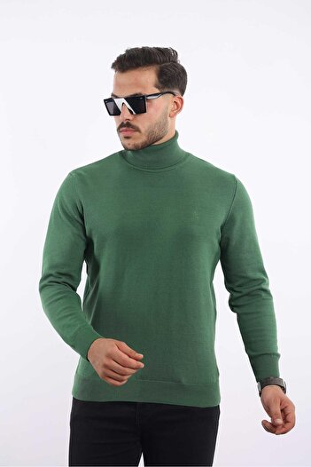 rugatchi Men's Turtleneck Knit Sweater — 100% Cotton, Classic
