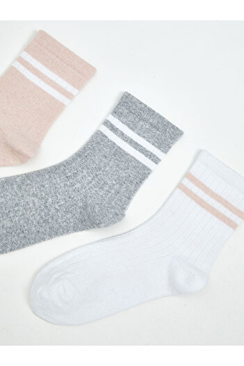 LC Waikiki Create Your Style from Uzg Store |   Striped Girls' Socks 3-Piece Set
