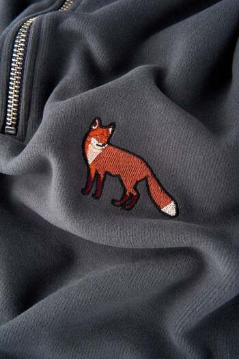 WWF Market Red Fox Supersoft Quarter-Zip Sweatshirt - Anthracite