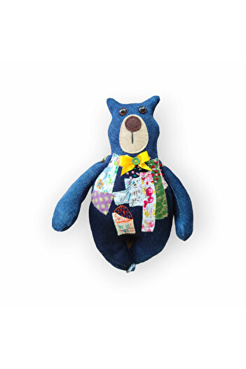 Lucille Craftshop Handmade Denim Patchwork Teddy Bear
