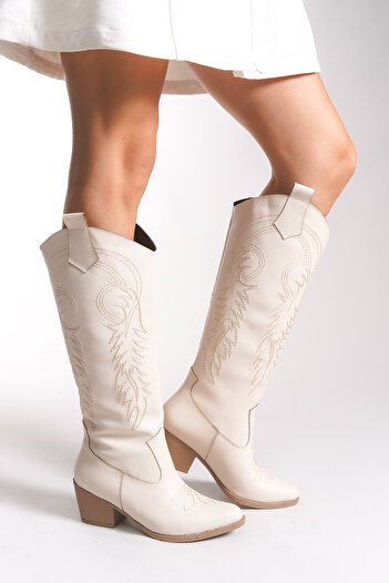 Riccon Women's Western Boots 00121300 Skin Color