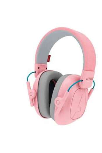 Alpine Foldable earmuffs for children 5-16 years old, provides hearing protection, SNR 25, pink