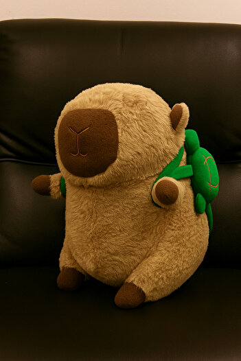 ZEKTON 🐾   Cute Capybara Plush Toy – Soft Hugging Companion & Decorative Pillow (26X25X19 cm)