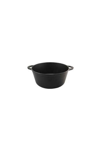 Perfect Home Enameled Cast Iron Pot, with Lid and Handles, 10 L, 34 x 16 cm, Black