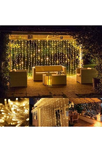 cenk x store 2X2 Curtain Led Yellow Light with Plastic Hook