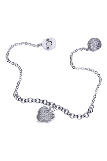 Silver berry Brățară din argint S925 cu inimă strălucitoare, decorată cu cristale de zirconiu, închidere magnetică