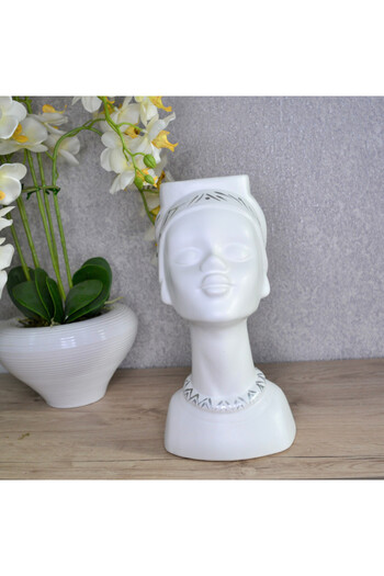 velve Venus Artemis Vase, White, White