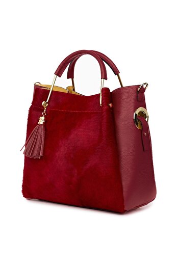 myOwn Fabiana pony hair leather bag red/red