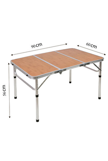 Cady One Folding table with a sturdy metal frame and a heavy-duty, wooden top with non-slip metal legs