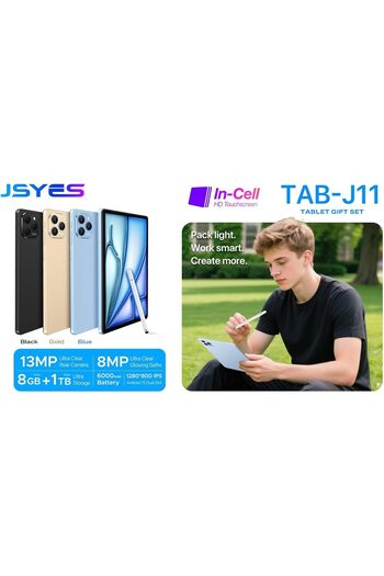 Generic JSYES TAB-J11 Tablet, 1TB Storage, 8GB RAM, 13MP Camera, 6000mAh Battery, 5G WiFi, with Stylus, Andr