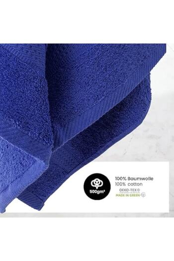 OEM Set 4 Hand Towels, Cotton, Royal Blue, 50 x 100 cm