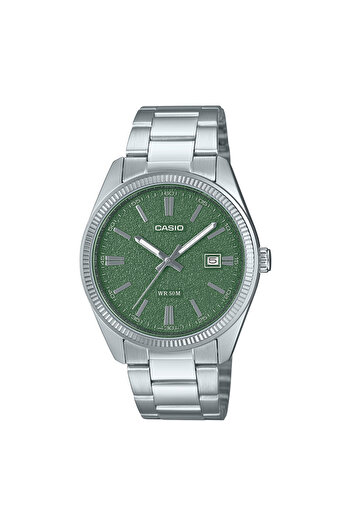 Casio Casio MTP-1302DA-3AV Men's Watch - Silver Steel with Elegant Green Dial | Original Casio