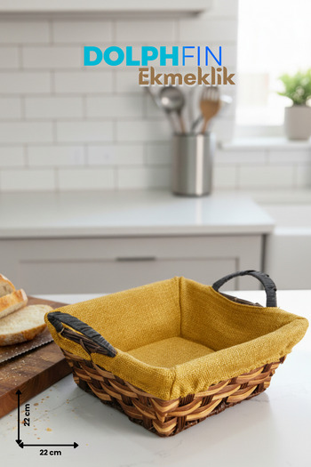 DolphFin Wicker Design Bread Basket Round Bread Basket