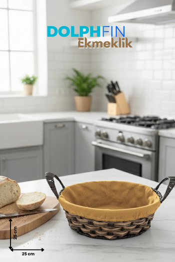 DolphFin Wicker Design Bread Basket Round Bread Basket