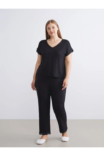 LC Waikiki Lcw dreamsiyah v-neck women's pajama set