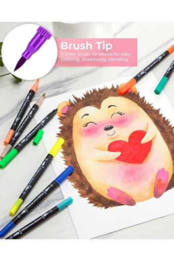 Ohuhu Maui Series Set 120 Markere, Baza Apa, Dual Tips Brush&Fineliner, Multicolor