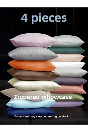 embays collection (4 Pieces) 50X70 cm Colorful Zippered Outlet Pillow Case, Mixed Color Pillow Case
