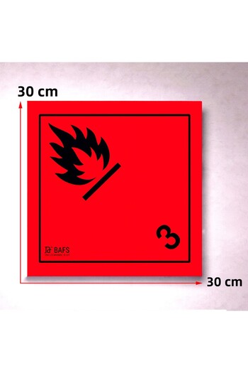 Badem10 Adr Compliant 30X30 cm Plain Fire 3 Reflectors Warning Sign Dangerous Goods Transportation Safety Plate