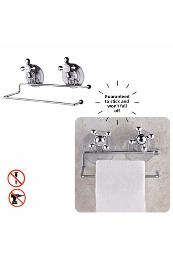 Elista Chrome Toilet Roll Holder with Suction Cup (100% Domestic Production)