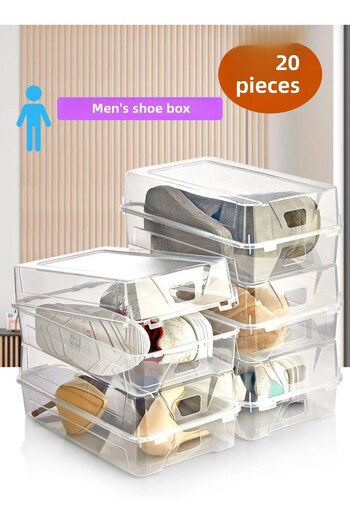 KRM HOME Set of 20 Men's Shoes and Women's Boots Storage Box - Shoe Organizer