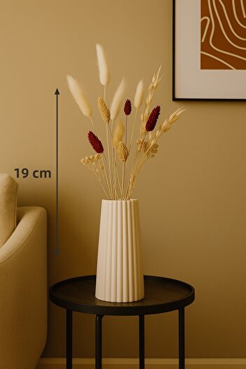 LalezarHome Concrete Decorative Vase 19 cm – Modern Minimalist Flower Pot & Planter