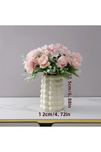 Zigzag Home Decorative Bubble Vase, Bubble Vase Bohemian Style, Spoon Holder, Vase Bright White Color