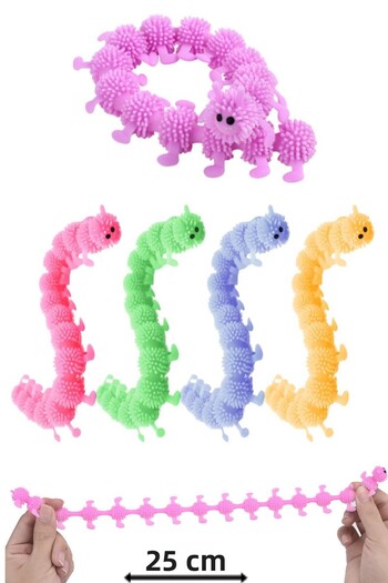 Bundeba 1Pc Caterpillar Toy Squishy Sensory Toy Stretchy Hand Exercise Soft Pool, Bathtub Toy 25 cm