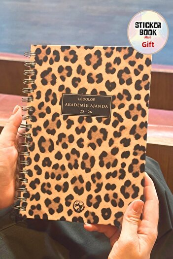 Le Color Academic Agenda 17X24 cm Spiral 25/26 Leopard