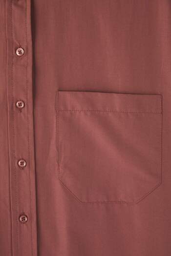 Trendyol Curve Brown Loose Fit Cotton Long Sleeve Plus Size Woven Shirt Tbbss22Go0323