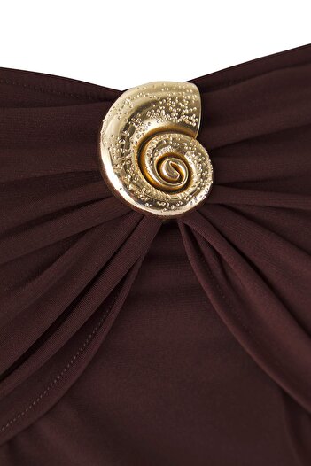 Trendyol Curve Brown Knitted Knitted Plus Size Blouse