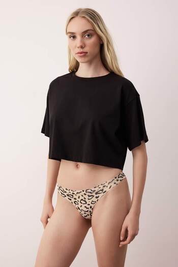 Trendyol Collection Maro-Multicolor Pachet de 3 chiloți tricotați cu model zebră THMAW26KU00036