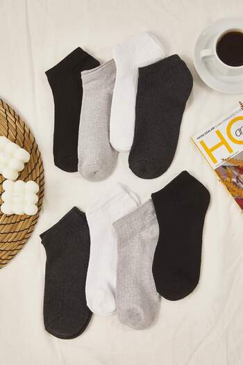 Trendyol Collection Set of 8 Unisex Cotton Booties Men's Socks - Tedaw25Co00005