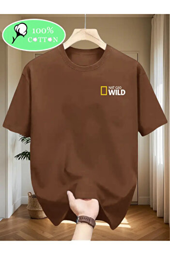 ACTIVE MODA -Nat Geo Wild Printed Cotton Oversize Men's T-Shirt Big Size