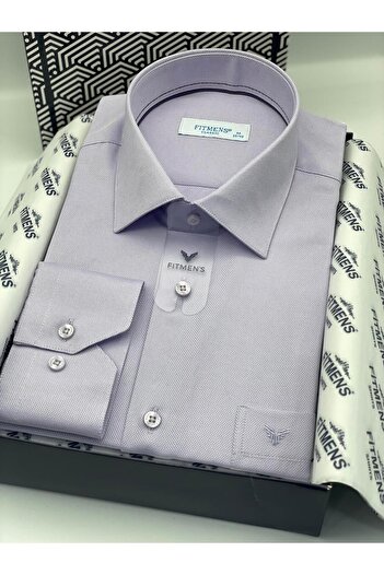 Fitmens Klasik Uzun Kol Oxford Hediye Kutulu Kolay Ütülenebilir Erkek Gömlek FS-001254 - Lila