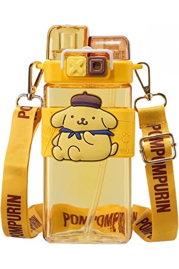 Twisoo Sanrio Kuromi Kids Water Bottle 520ml – Dual Spout Straw, Portable & Leakproof Drinkware fo