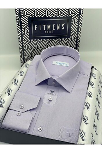 Fitmens Klasik Uzun Kol Oxford Hediye Kutulu Kolay Ütülenebilir Erkek Gömlek FS-001254 - Lila