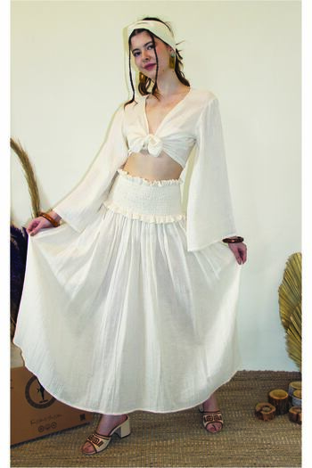 ARİNNASİDE Muslin Front Tie Blouse