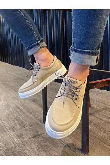 Lucy Shoes YG- Erkek Günlük Bağcıklı Süet Klasik Ayakkabı SBT - Vizon