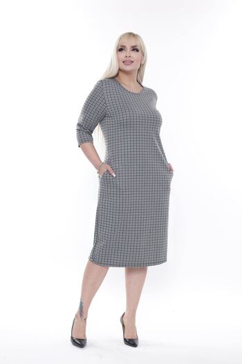 modayız Jacquard Pocket Winter Plus Size Dress 24C-2282