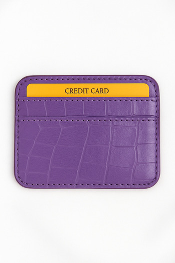 ZERAMİNE Crocodile Pattern Card Holder – Slim Minimalist Leather Credit Card Wallet