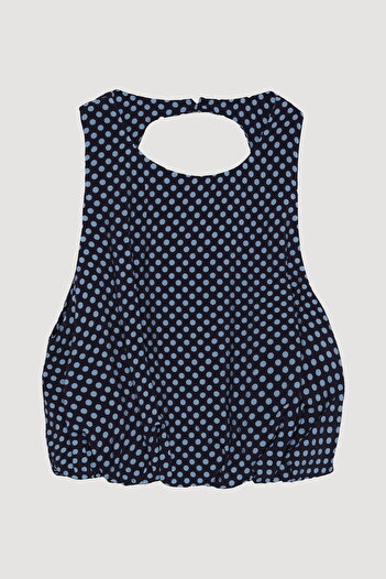 Quzu Μπλούζα με στίγματα με χαμηλή πλάτη Navy Blue