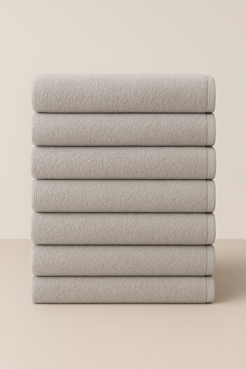 Elaganya 6-Piece Gray Bath Towel 70X140 |   Soft & Absorbent Spa Hotel Towel Set 100% Cotton