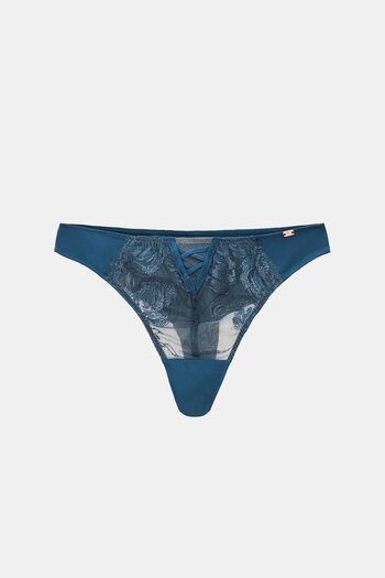 Amarelle Monaco Gray Blue Lace String Panties
